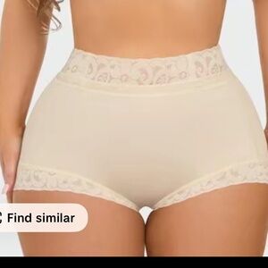 Women's Beige Lace High-Waist Shapewear